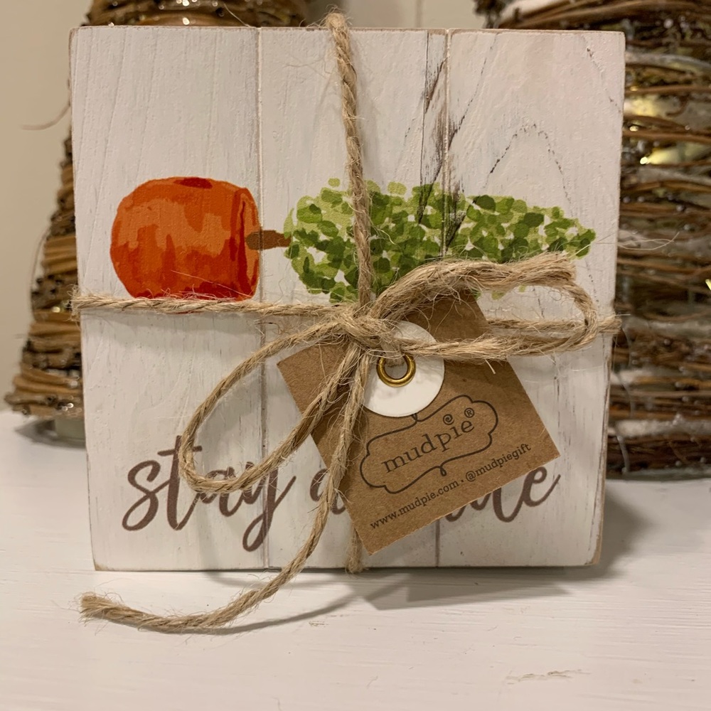 Mud Pie Christmas Coasters Stay Awhile